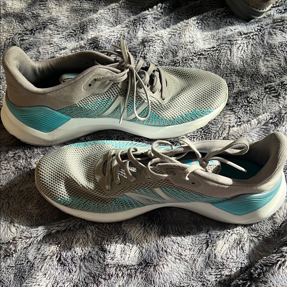 New Balance Gray and Teal Athletic Shoes